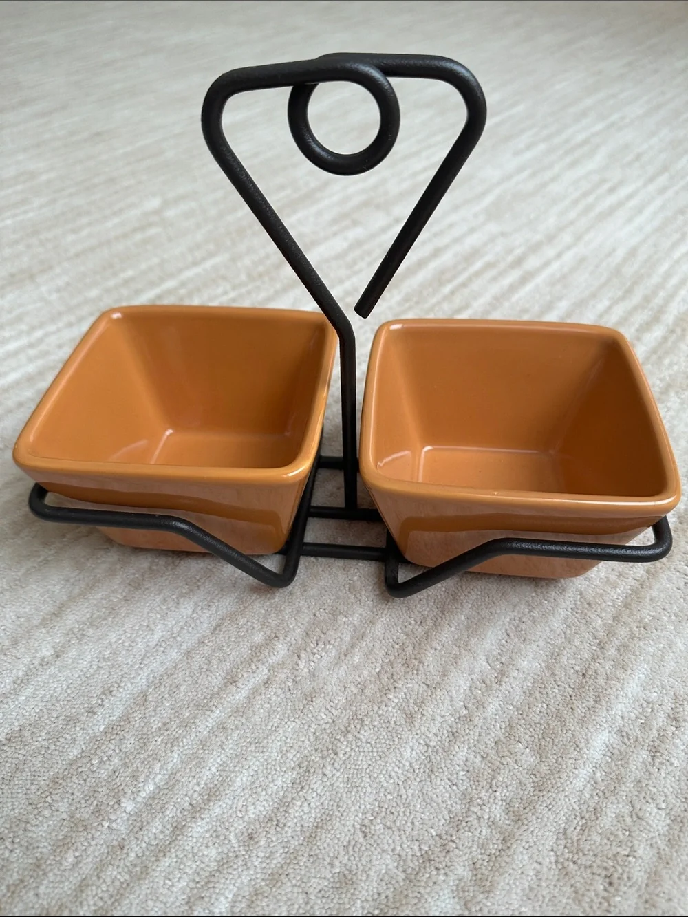 Pampered Chef 3 pc Simple Additions Entertainment Snack Set Caddy 2 Square Bowls